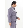 Orange Safety Mont 7/7 Gabardin %100 Pamuk Reflektörlü Kapitoneli Kışlık Gri