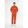 Orange Safety Bütün İş Tulumu Turuncu 16/12 Gabardin %100 Pamuk Reflektörlü