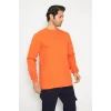 Orange Safety Sweat T-shırt Bisiklet Yaka Kışlık Uzun Kol Turuncu