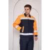 Orange Safety Turuncu Robalı Lacivert Soğuk Hava Mont Pantolon Takımı Su Ve Rüzgar İticili
