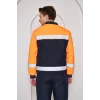 Orange Safety Turuncu Robalı Lacivert Soğuk Hava Montu Su Ve Rüzgar İticili