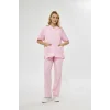Orange Safety V Yaka Treecotton Pembe Hemşire Takım Scrubs Forma