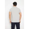 T-shirt Polo Yaka Kısakol %100 Pamuk Cepli Gri