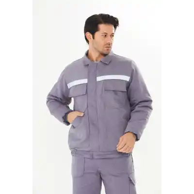 Mont 7/7 Gabardin %100 Pamuk Reflektörlü Kapitoneli Kışlık Gri