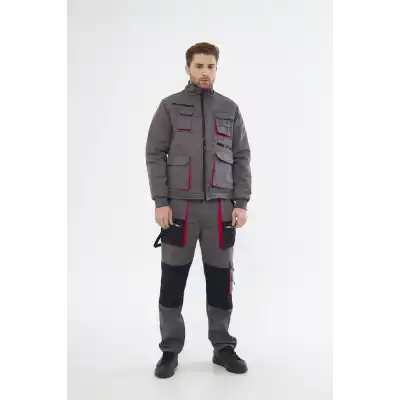 Orange Safety Gri Harman Karışımı Ceket Pantolon