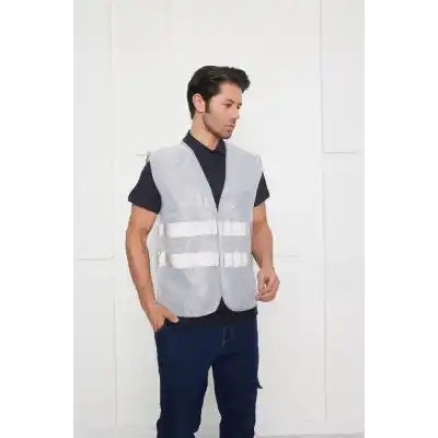 Orange Safety Gri İkaz Yeleği