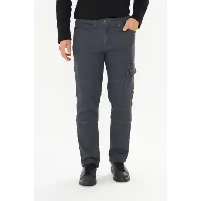 Orange Safety İş Pantolonu Kot Füme Reflektörlü Kargo Cepli