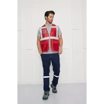 Orange Safety Kırmızı Mühendis Tipi İkaz Yeleği