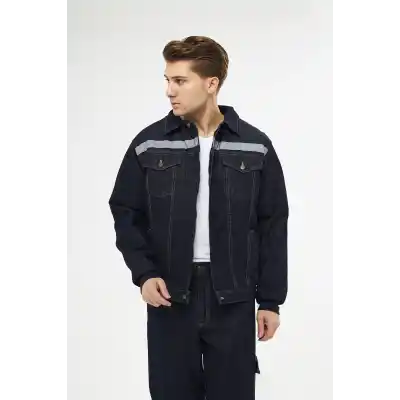 Orange Safety Kot Mont Taşlanmış %100 Pamuk Kapitoneli Reflektörlü