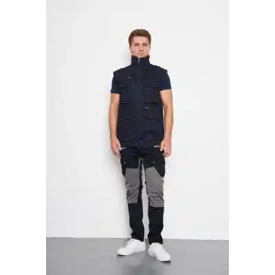 Orange Safety Lacivert Takım Mısır Harman Karışımı Yelek + Pantolon