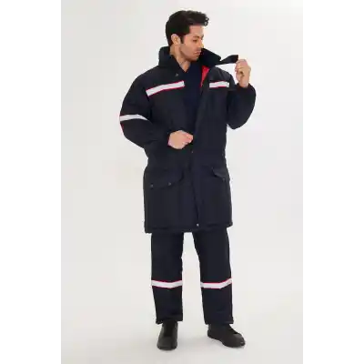 Orange Safety Şişme SHD Mont + Tulum Takım Reflektörlü Lacivert