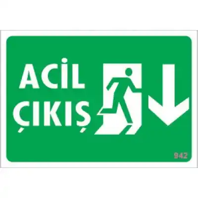 Pvc Levha Acil Çıkış 17,5*25 cm