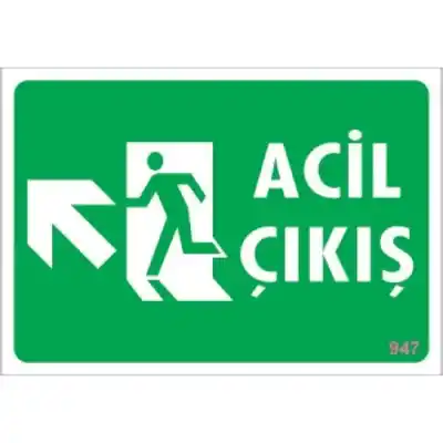 Pvc Levha Acil Çıkış 17,5*25 cm