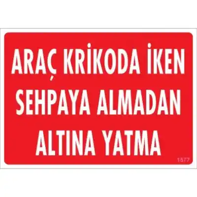 Pvc Levha Araç Krikoda İken Sehpaya Almadan Altına Yatma 25*35 cm