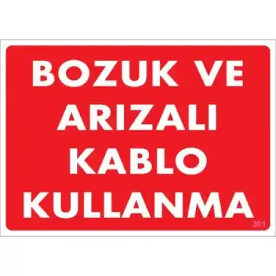 Pvc Levha Bozuk ve Arızalı Kablo Kullanma 25X35 Cm
