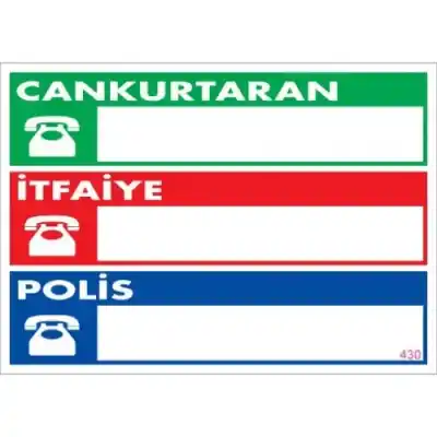 Pvc Levha Cankurtaran İtfaiye Polis 25X35 Cm