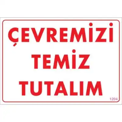 Pvc Levha Çevremizi Temiz Tutalım 25*35 cm
