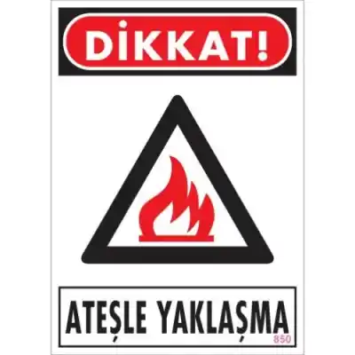 Pvc Levha Dikkat Ateşle Yaklaşma 25X35 Cm