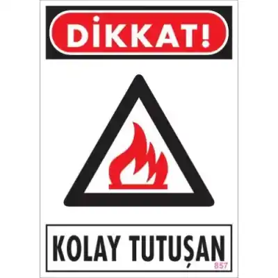 Pvc Levha Dikkat Kolay Tutuşan 25X35 Cm