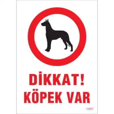 Pvc Levha Dikkat Köpek Var 25*35 cm