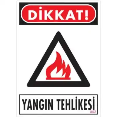 Pvc Levha Dikkat Yangın Tehlikesi 25X35 Cm