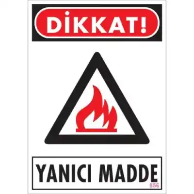 Pvc Levha Dikkat Yanıcı Madde 25X35 Cm