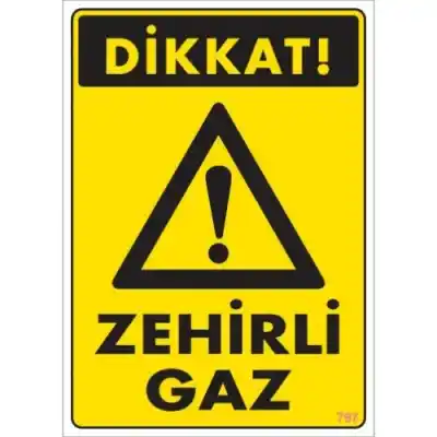Pvc Levha Dikkat Zehirli Gaz 25X35 Cm