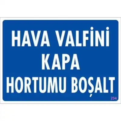Pvc Levha Hava Valfini Kapa Hortumu Boşalt 25X35 Cm