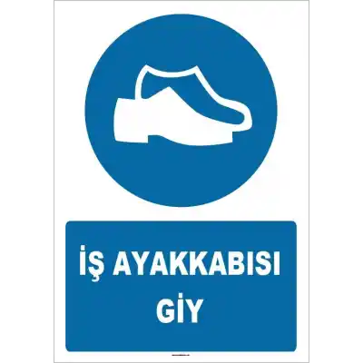 Pvc Levha İş Ayakkabısı Giy 25X35 Cm