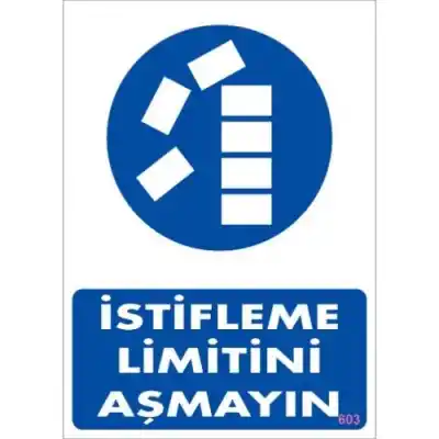 Pvc Levha İstifleme Limitini Aşmayın 25X35 Cm