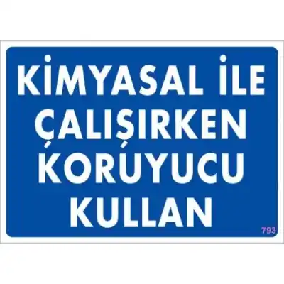 Pvc Levha Kimyasal İle Çalışırken Koruyucu Kullan 25X35 Cm