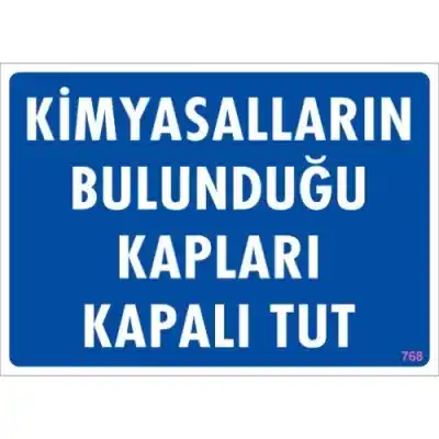 Pvc Levha Kimyasalların Bulunduğu Kapları Kapalı Tut 25X35 Cm