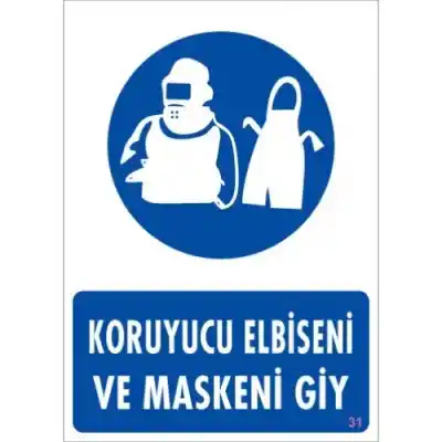 Pvc Levha Koruyucu Elbiseni ve Maskeni Giy 25X35 Cm