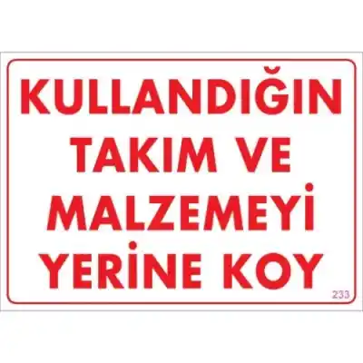Pvc Levha Kullandığın T akım ve Malzemeyi Yerine Koy 25X35 Cm
