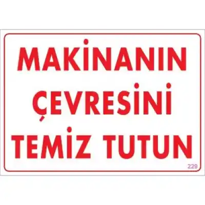 Pvc Levha Makinanın Çevresini Temiz Tutun 25X35 Cm