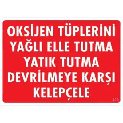 Pvc Levha Oksijen Tüplerini Yağlı Elle Tutma Yatık Tutma Devrilmeye Karşı Kelepçele 25X35 Cm