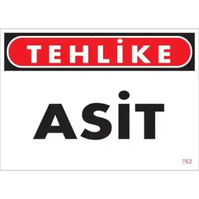 Pvc Levha Tehlike Asit 25X35 Cm