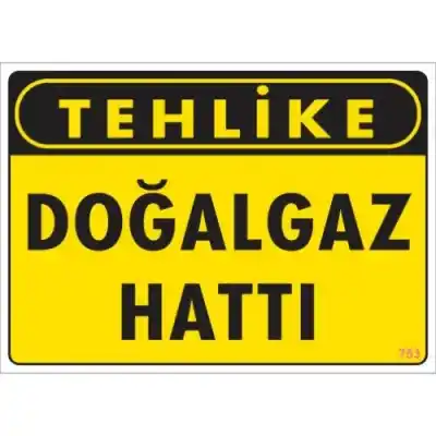 Pvc Levha Tehlike Doğalgaz Hattı 25X35 Cm