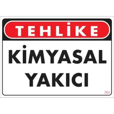 Pvc Levha Tehlike Kimyasal Yakıcı 25X35 Cm