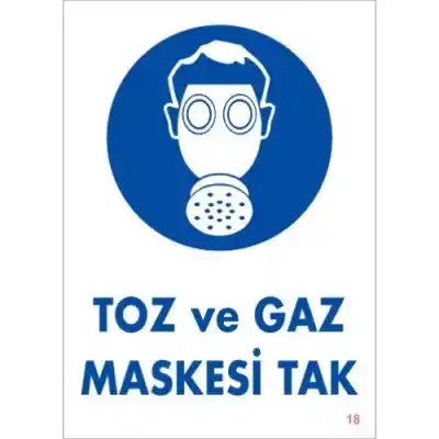 Pvc Levha Toz ve Gaz Maskesi Tak 25X35 Cm