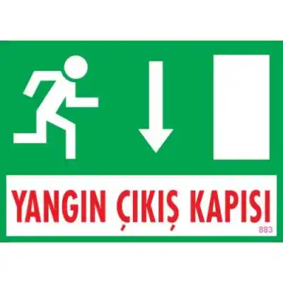 Pvc Levha Yangın Çıkış Kapısı 25X35 Cm