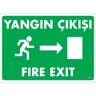 Pvc Levha Yangın Çıkışı 25X35 Cm