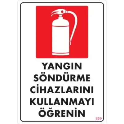 Pvc Levha Yangın Söndürme Cihazlarını Kullanmayı Öğrenin 25X35 Cm