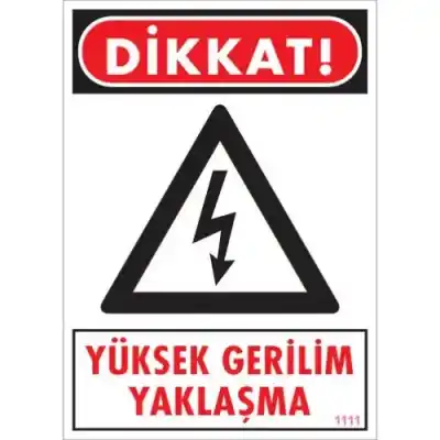 Pvc Levha Yüksek Gerilim Yaklaşma 25*35 cm