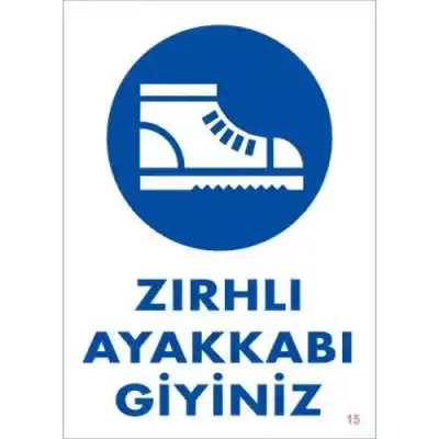 Pvc Levha Zırhlı Ayakkabı Giyiniz 25X35 Cm