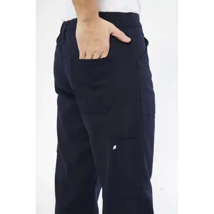 İş Pantolonu 16/12 Gabardin %100 Pamuk Reflektörlü Kargo Cepli