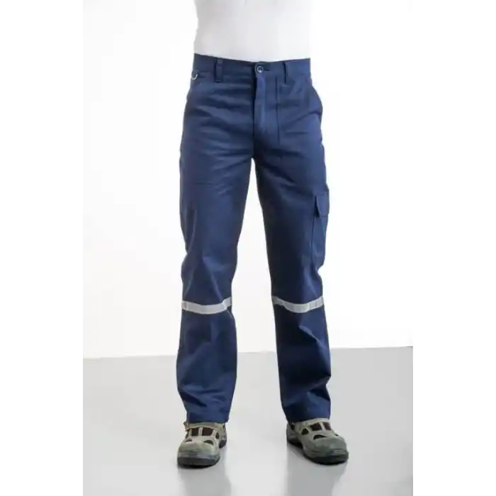 İş Pantolonu 7/7 Gabardin %100 Pamuk Reflektörlü Kargo Cepli