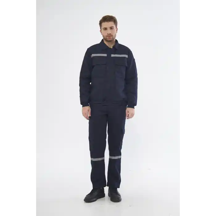 İş Takımı 7/7 Gabardin %100 Pamuk Kapitoneli Reflektörlü Kışlık