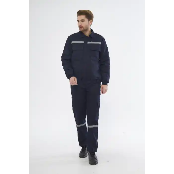 İş Takımı 7/7 Gabardin %100 Pamuk Kapitoneli Reflektörlü Kışlık