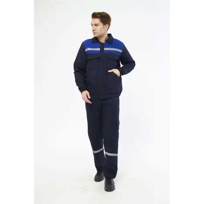 İş Takımı 7/7 Gabardin %100 Pamuk Kapitoneli Reflektörlü Kışlık